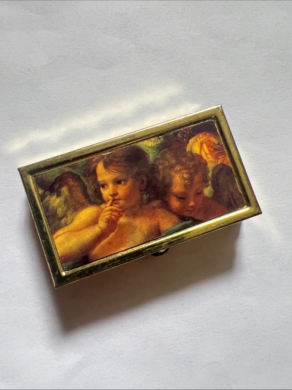 Vintage Cherub Pill Bar Pill Box